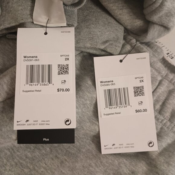 Nike Athleisure Gray Sweatsuit Hoodie and Mid-Rise Jogger Pants Women’s 2X NWT - Picture 4 of 13